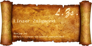 Linzer Zsigmond névjegykártya